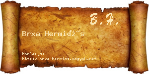 Brxa Hermiás névjegykártya